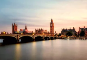 London Skyline View At Sunset