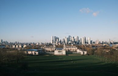 Blick auf London vom Greenwich Park Hill
